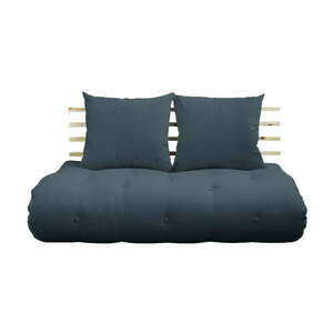 Sofa rozkładana z niebieskim obiciem Karup Design Shin Sano Natural/Petrol Blue obraz