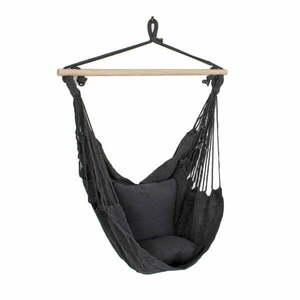 Czarny tapicerowany wiszący fotel ogrodowy Tobago – Garden Pleasure obraz