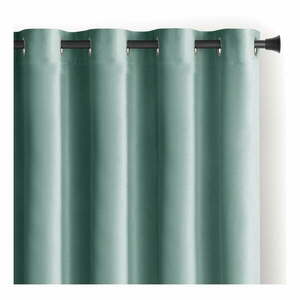 Jasnozielona aksamitna zasłona częściowo zaciemniająca (dimout) 140x245 cm Eyelets – Restilo obraz