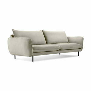Beżowa aksamitna sofa Cosmopolitan Design Vienna, 200 cm obraz