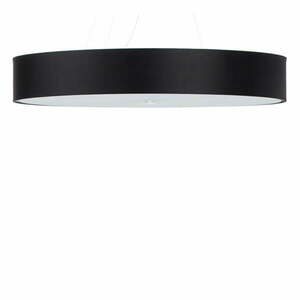 Czarna lampa wisząca z tekstylnym kloszem ø 90 cm Herra – Nice Lamps obraz