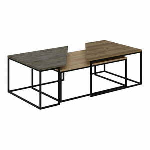 Stoliki z blatem w dekorze orzecha zestaw 3 szt. 70x110 cm Titan – Marckeric obraz