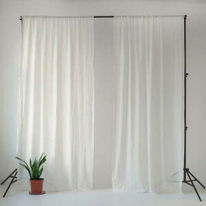 Biała lekka lniana zasłona z przeszyciem tunelowym Linen Tales Daytime, 250 x 130 cm obraz