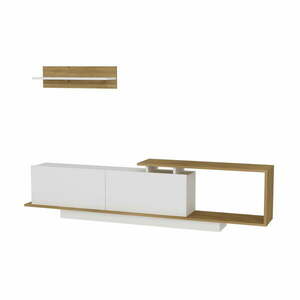 Biały zestaw pod TV 180x55 cm Asos – Woody Fashion obraz