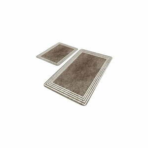 Szarobrązowe aksamitne dywaniki łazienkowe zestaw 2 szt. 60x100 cm – Mila Home obraz