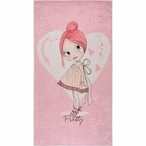 Różowy dywan dziecięcy odpowiedni do prania 100x160 cm Pretty Girl – Vitaus obraz
