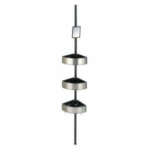 Teleskopowa narożna półka prysznicowa Wenko Prea Silver/Black, 27x20 cm obraz