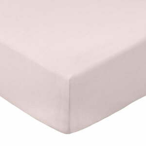 Różowe prześcieradło z perkalu bawełnianego z gumką 185x200 cm Cotton Percale – Bianca obraz