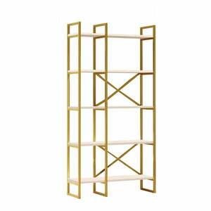 Regał w kolorze złota i białym 87, 5x175 cm Monica – Kalune Design obraz