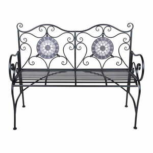 Czarna metalowa ławka ogrodowa Jalua – Garden Pleasure obraz