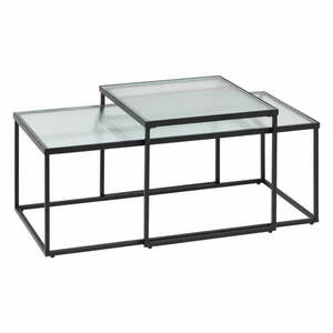 Czarne szklane stoliki zestaw 2 szt. 55x100 cm Akemi – Kave Home obraz