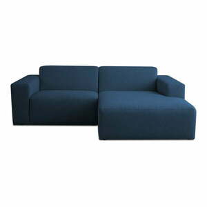 Ciemnoniebieski moduł sofy z materiału bouclé (prawostronny) Roxy – Scandic obraz