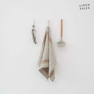 Lniana ścierka 40x65 cm Beige Stripe Vintage – Linen Tales obraz