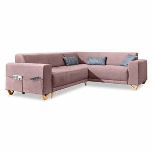 Różowy rozkładany/ze schowkiem narożnik (prawostronny/w kształcie litery L) Classy Sophie – Miuform obraz