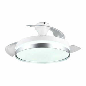 Biała/w kolorze srebra lampa sufitowa LED Lindberg – Trio obraz