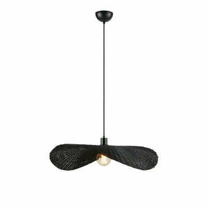Lampa wisząca w kolorze matowej czerni z bambusowym kloszem ø 70 cm Rayo – Markslöjd obraz