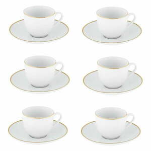 Białe porcelanowe filiżanki zestaw 6 szt. 100 ml Gold Chic – Villa Altachiara obraz