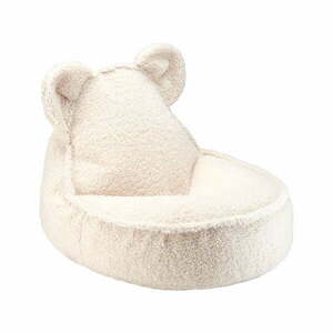 Kremowy dziecięcy worek do siedzenia z materiału bouclé Bear – Wigiwama obraz