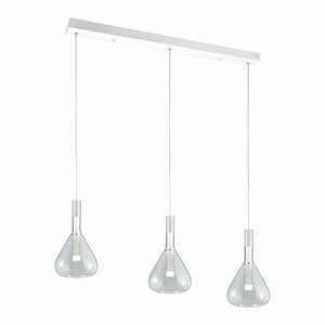 Biała lampa wisząca LED ze szklanym kloszem Cipera – CINQUE obraz