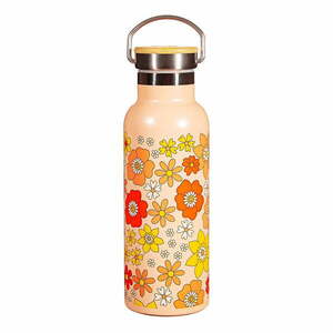 Pomarańczowa butelka dla dzieci ze stali nierdzewnej 500 ml 70s Floral – Sass & Belle obraz
