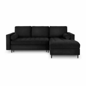 Czarna aksamitna rozkładana sofa Milo Casa Santo obraz