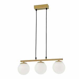 Biało-naturalna lampa wisząca ze szklanym kloszem Carrine – Candellux Lighting obraz