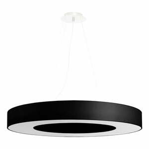 Czarna lampa wisząca z tekstylnym kloszem ø 70 cm Galata Slim – Nice Lamps obraz