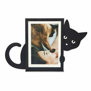 Czarna metalowa ramka stojąca 31x19, 5 cm Hidden Cat – Balvi obraz