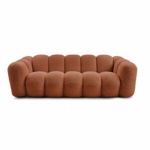 Ceglasta sofa z materiału bouclé 232 cm Hippolyte – Bobochic Paris obraz