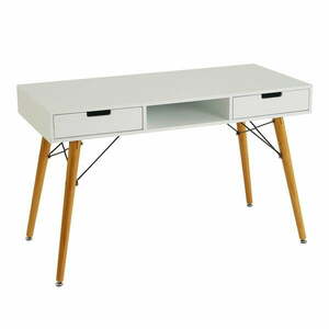 Biurko z białym blatem 55x120 cm – Casa Selección obraz