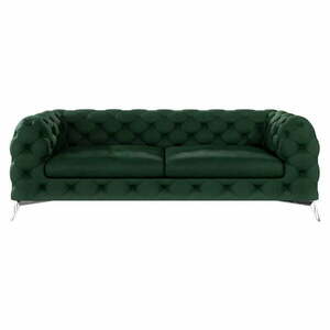 Ciemnozielona aksamitna sofa 225 cm Chelsea – Ropez obraz