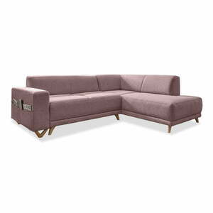 Różowy rozkładany/ze schowkiem narożnik (prawostronny/w kształcie litery L) Classy Sophie – Miuform obraz
