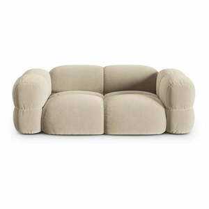 Beżowa aksamitna sofa 210 cm Loretto – Cosmopolitan Design obraz