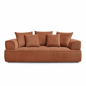 Sofa z tkaniny szenilowej w kolorze terakoty 237 cm Whesley – Bobochic Paris obraz