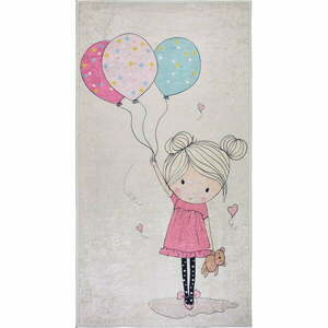 Różowo-kremowy dywan dziecięcy odpowiedni do prania 160x230 cm Girl & Baloons – Vitaus obraz