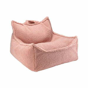 Różowy dziecięcy worek do siedzenia z materiału bouclé Chair – Wigiwama obraz