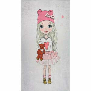 Dywan dziecięcy odpowiedni do prania 100x160 cm Cute Girl and the Bear – Vitaus obraz