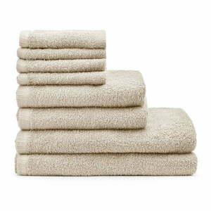 Beżowe bawełniane ręczniki szybkoschnące zestaw 8 szt. Quick Dry – Catherine Lansfield obraz
