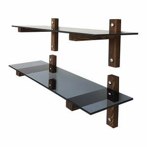 Brązowe szklane półki zestaw 2 szt. 85 cm Villy – Kalune Design obraz