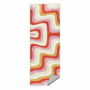 Żółto-różowy chodnik odpowiedni do prania 60x230 cm Creamy Raspberry Swirl – Mila Home obraz