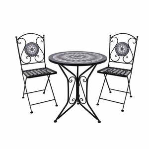 Czarny metalowy zestaw mebli ogrodowych dla 2 osób Jalua – Garden Pleasure obraz