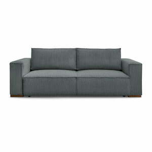 Ciemnoszara sztruksowa rozkładana/ze schowkiem sofa 244 cm Chelsea – Bobochic Paris obraz