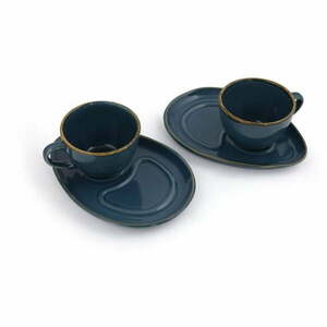 Ciemnoniebieskie ceramiczne filiżanki zestaw 2 szt. 0.21 l – Hermia obraz