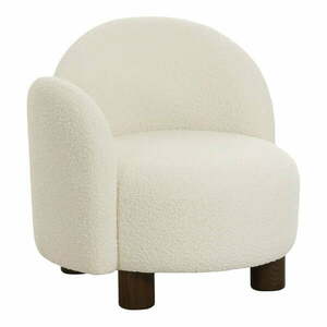 Biały fotel z materiału bouclé Honolulu – House Nordic obraz