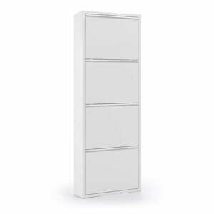 Biała metalowa szafka na buty z 4 przegrodami Kave Home Rox obraz