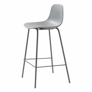 Szary plastikowy hoker (wysokość siedziska 67, 5 cm) Whitby – Unique Furniture obraz