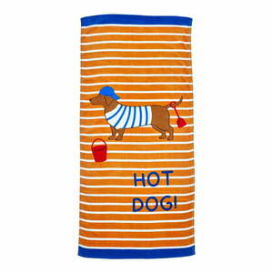 Pomarańczowy bawełniany ręcznik plażowy 76x160 cm Hot Dog – Catherine Lansfield obraz