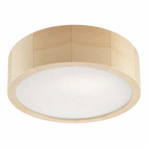Jasnobrązowa lampa sufitowa ze szklanym kloszem ø 27 cm Eveline – LAMKUR obraz