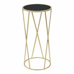 Stołek w czarno-złotym kolorze Mauro Ferretti Glam Simple, wys.75 cm obraz
