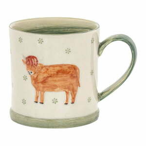Zielono-beżowy kamionkowy kubek 225 ml Cow – Sass & Belle obraz